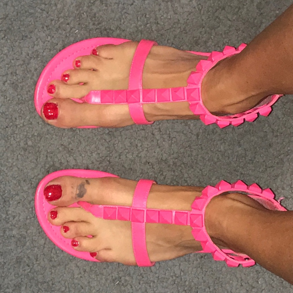 Hot pink sandals